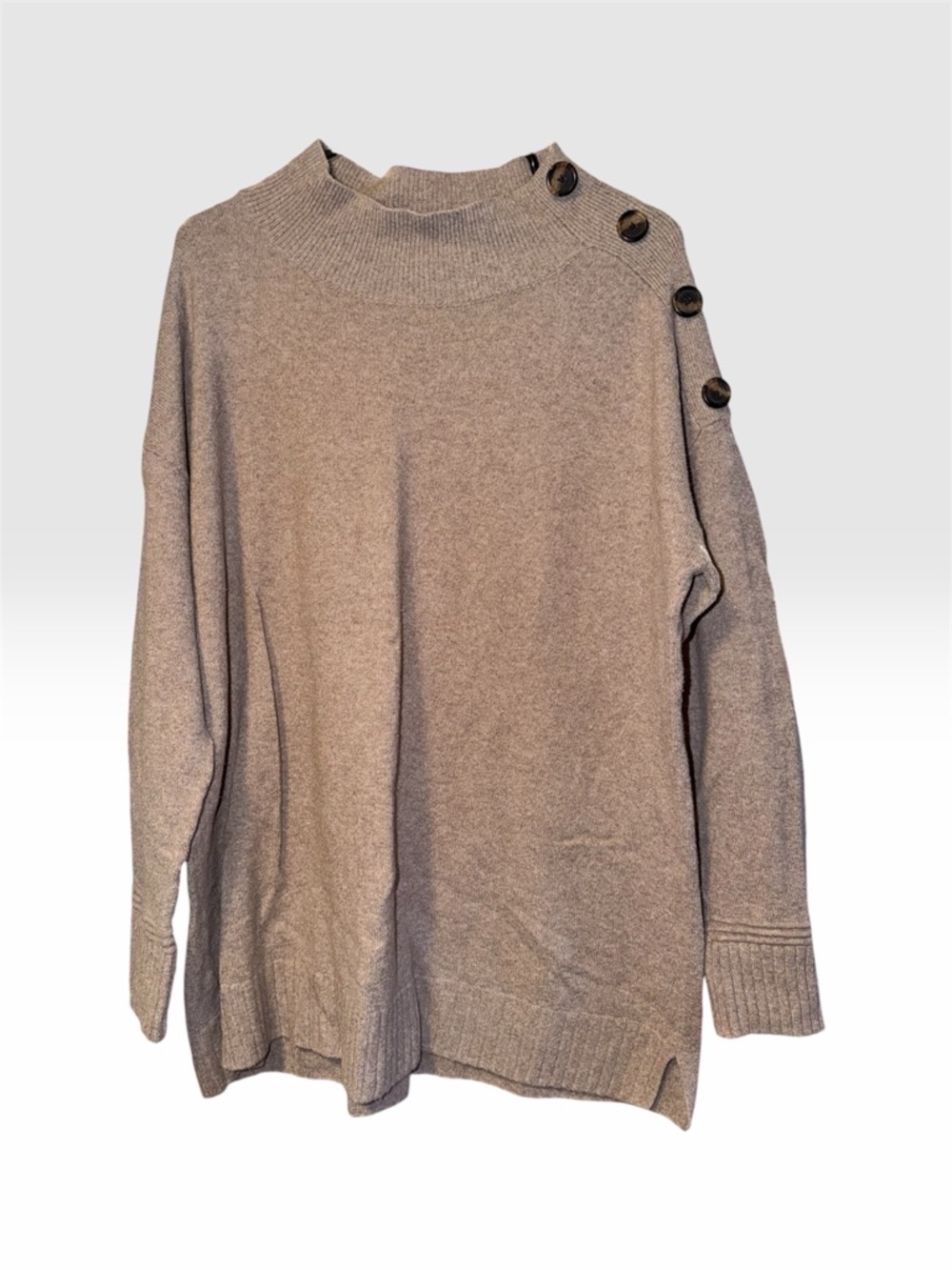 Button-Shoulder Women's Sweater